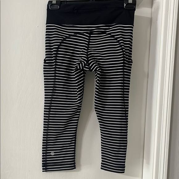 Lululemon Striped Black and White Leggings - Picture 1 of 6